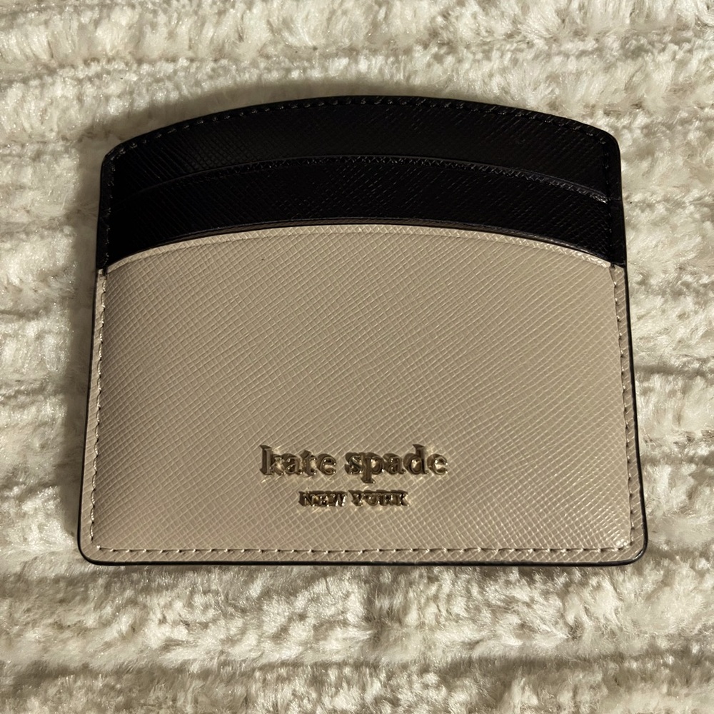 Kate Spade Spencer Cardholder - Warm Beige/Black (New with Tags)